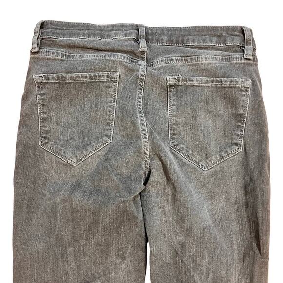 Free People Black Denim Jeans Women’s Size 29 Raw Hem Mid Rise Cropped Stretch - Picture 3 of 6